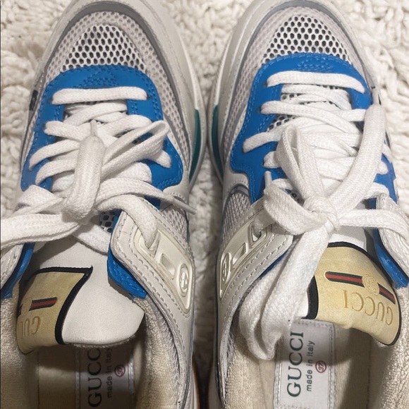 New Gucci Ultrapace Leather & Mesh Sneaker,White - Picture 6 of 8